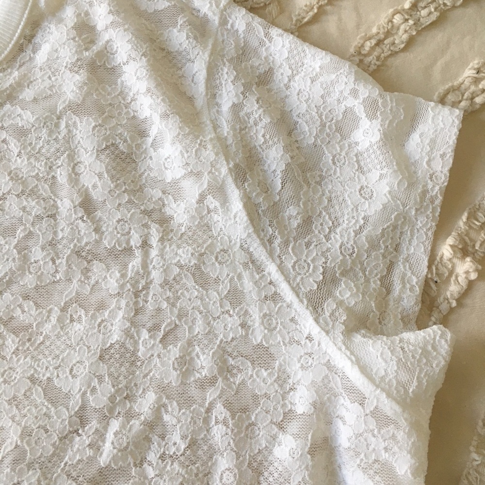 AERIE NWT Women's White Lace Top - Picture 8 of 12